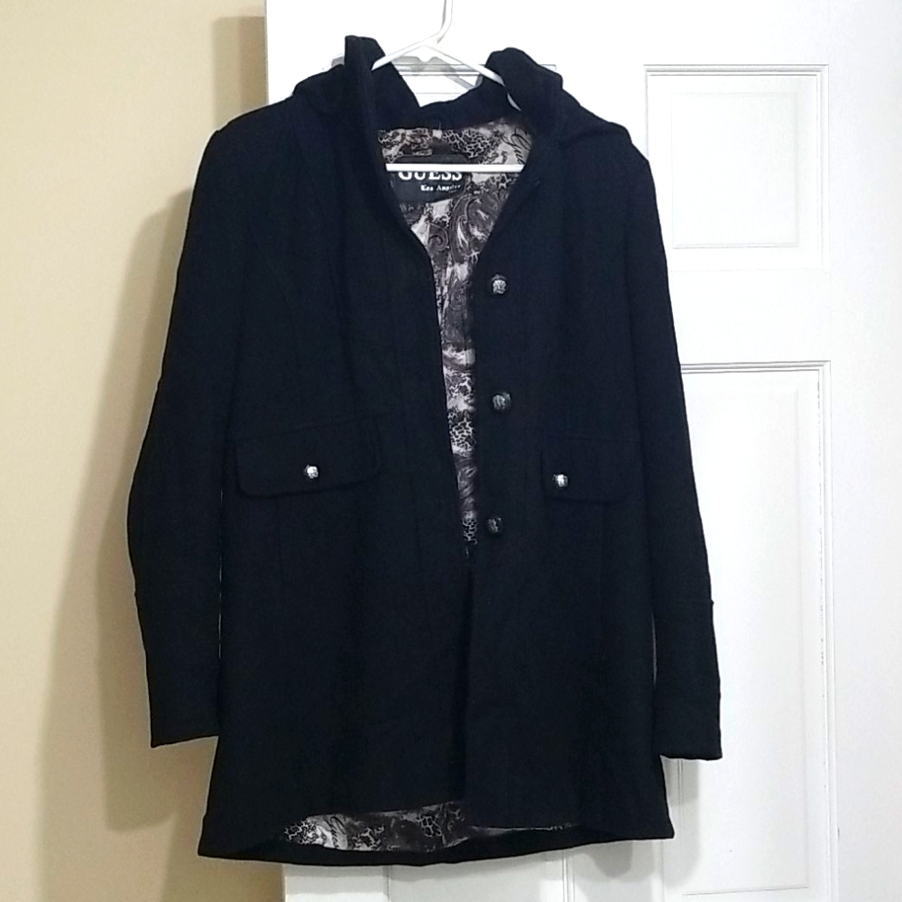 Guess black peacoat